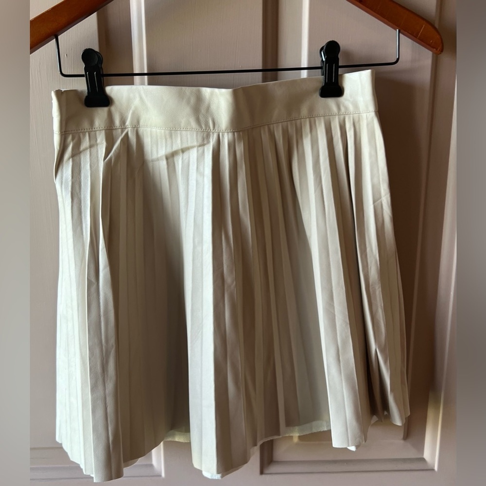 Lulus Women's Beige Better Luck Next Time Vegan Leather Mini Skirt NWT S #1262 - Picture 8 of 10